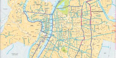 Карта Лион бицикл