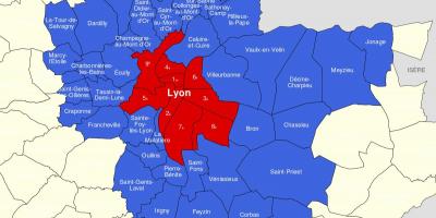 Карта Лион предграђу 