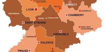 Лион регион, Француска на мапи