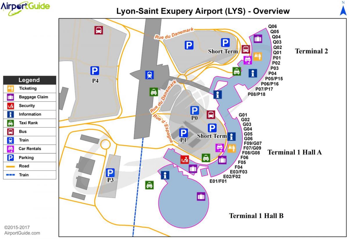 Лион Француска аеродром на мапи