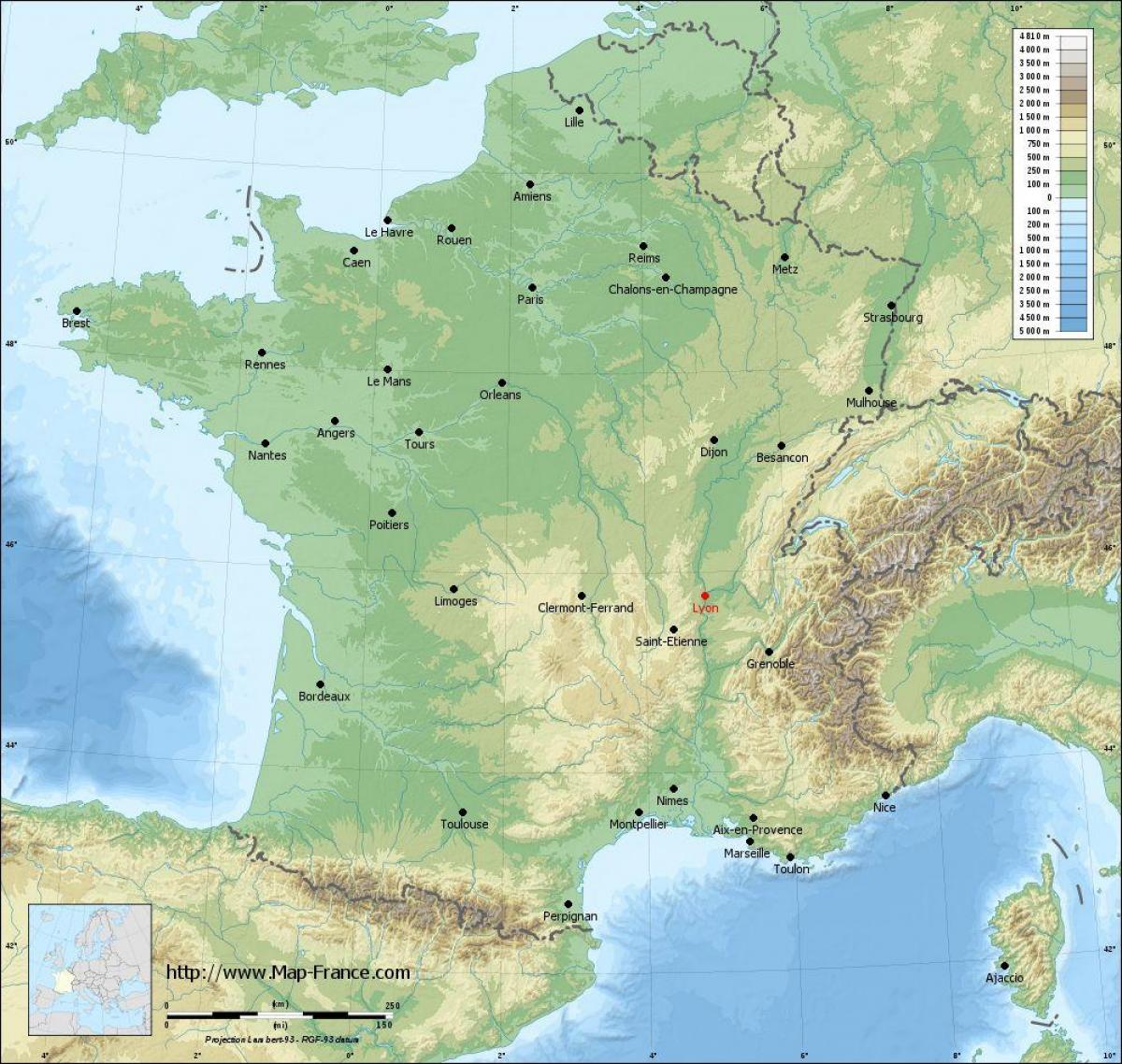 карта Лион географских