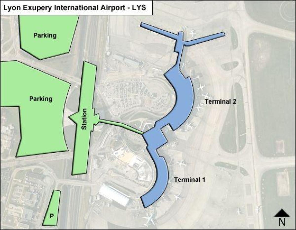 Карта Лион терминала аеродрома