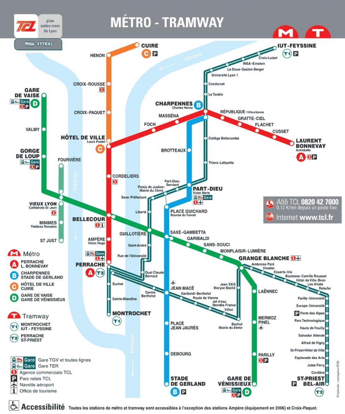 Лион Француска метро карта
