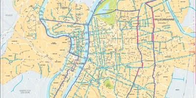 Карта Лион бицикл